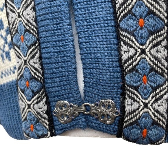 Dale of Norway Blue and White Cardigan Sweater - Picture 8 of 10